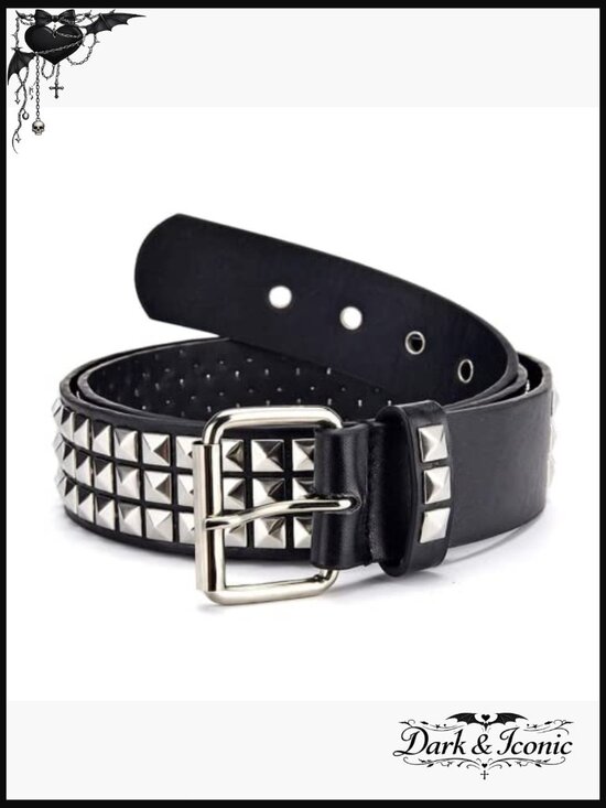 Faux Leather Studded Belt Punk Rock Rivet 1.5\